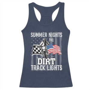 Dirt Bike Racerback Tank Top Summer Nights Dirt Track Lights Racing TS09 Navy Print Your Wear
