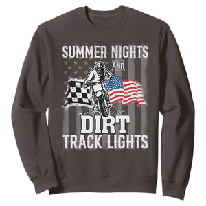 Dirt Bike Sweatshirt Summer Nights Dirt Track Lights Racing TS09 Dark Chocolate Print Your Wear