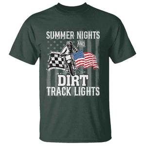 Dirt Bike T Shirt Summer Nights Dirt Track Lights Racing TS09 Dark Forest Green Print Your Wear