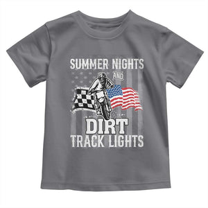 Dirt Bike Toddler T Shirt Summer Nights Dirt Track Lights Racing TS09 Charcoal Print Your Wear