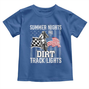 Dirt Bike Toddler T Shirt Summer Nights Dirt Track Lights Racing TS09 Royal Blue Print Your Wear