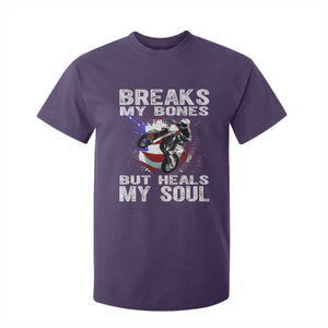 Dirt Bike T Shirt For Kid Breaks My Bones But Heals My Soul TS09 Purple Print Your Wear
