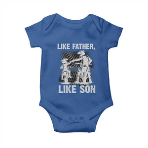Like Father Like Son Dirt Bike Baby Onesie TS09 Royal Blue Print Your Wear