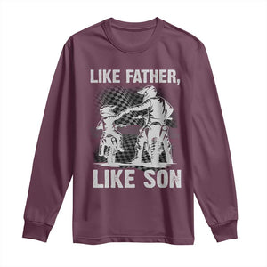 Like Father Like Son Dirt Bike Long Sleeve Shirt TS09 Maroon Print Your Wear