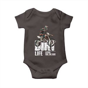 Dirt Bike Baby Onesie Dirt Life Living For The Ride TS09 Dark Chocolate Print Your Wear