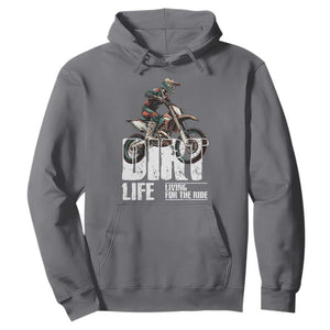 Dirt Bike Hoodie Dirt Life Living For The Ride TS09 Charcoal Print Your Wear