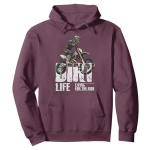 Dirt Bike Hoodie Dirt Life Living For The Ride TS09 Maroon Print Your Wear