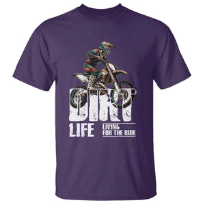 Dirt Bike T Shirt Dirt Life Living For The Ride TS09 Purple Print Your Wear