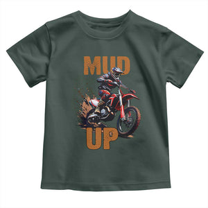 Dirt Bike Mud Up Toddler T Shirt TS09 Dark Forest Green Print Your Wear