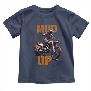Dirt Bike Mud Up Toddler T Shirt TS09 Navy Print Your Wear