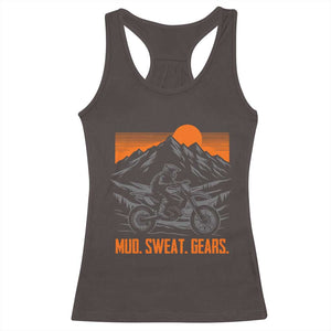 Mud Sweat Gears Dirt Bike Racerback Tank Top TS09 Dark Chocolate Print Your Wear