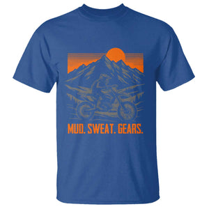 Mud Sweat Gears Dirt Bike T Shirt TS09 Royal Blue Print Your Wear