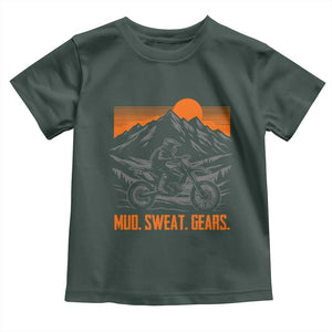 Mud Sweat Gears Dirt Bike Toddler T Shirt TS09 Dark Forest Green Print Your Wear