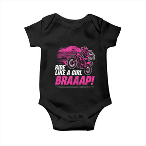 Dirt Bike Girl Baby Onesie Braaap Like A Girl TS09 Black Print Your Wear