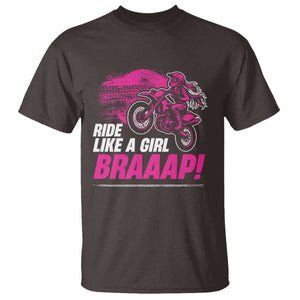 Dirt Bike Girl T Shirt Braaap Like A Girl TS09 Dark Chocolate Print Your Wear