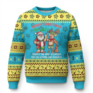 Tropical Xmas Ugly Christmas Sweater Give Me A Drink And Sunshine TS09 Hawaii Print Your Wear