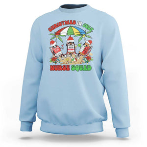 Funny Christmas In July Nurse Squad Sweatshirt TS09 Light Blue Print Your Wear
