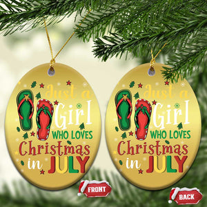 Just A Girl Who Loves Xmas In July Christmas Ornament TS09 Oval Gold Print Your Wear