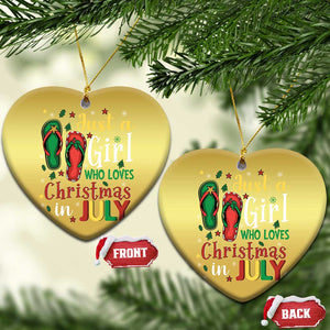 Just A Girl Who Loves Xmas In July Christmas Ornament TS09 Heart Gold Print Your Wear