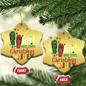 Just A Girl Who Loves Xmas In July Christmas Ornament TS09 Snow Flake Gold Print Your Wear