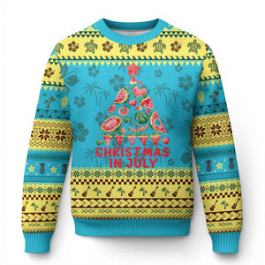 Funny Tropical Xmas Ugly Christmas Sweater Watermelon Summer Christmas Tree TS09 Hawaii Print Your Wear