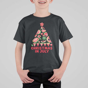 Christmas In July T Shirt For Kid Watermelon Summer Christmas Tree TS09 Black Print Your Wear
