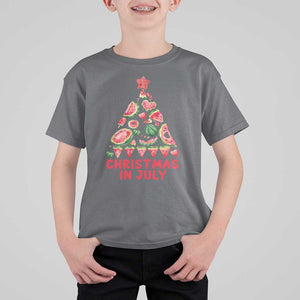 Christmas In July T Shirt For Kid Watermelon Summer Christmas Tree TS09 Charcoal Print Your Wear