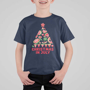 Christmas In July T Shirt For Kid Watermelon Summer Christmas Tree TS09 Navy Print Your Wear