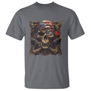 Funny Pirate 4th Of July T Shirt Patriotic America Flag Skull TS09 Charcoal Print Your Wear