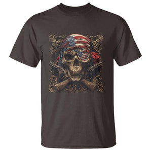 Funny Pirate 4th Of July T Shirt Patriotic America Flag Skull TS09 Dark Chocolate Print Your Wear