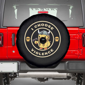 Funny Viking Duck Meme I Choose Violence Spare Tire Cover TS09 Black Print Your Wear