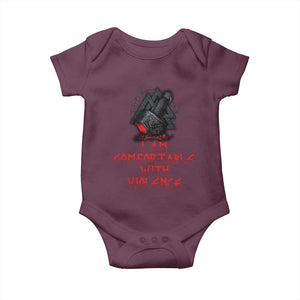 Viking Baby Onesie I Am Comfortable With Violence TS09 Maroon Print Your Wear