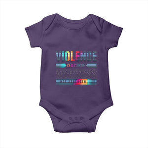 Violence Is A Sign Of Weakness Baby Onesie TS09 Purple Print Your Wear