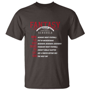 Funny Fantasy Football Schedule T Shirt TS09 Dark Chocolate Print Your Wear