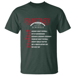 Funny Fantasy Football Schedule T Shirt TS09 Dark Forest Green Print Your Wear