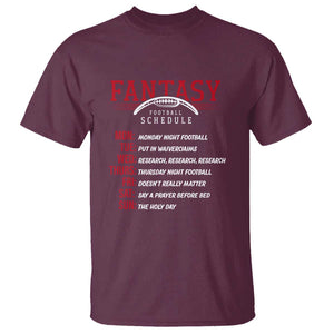 Funny Fantasy Football Schedule T Shirt TS09 Maroon Print Your Wear