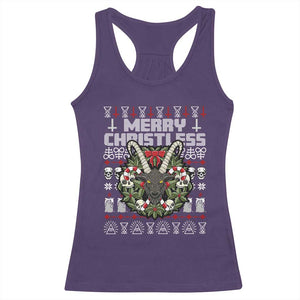 Anti Christmas Racerback Tank Top Merry Christless Satan Baphomet Wreath TS09 Purple Print Your Wear