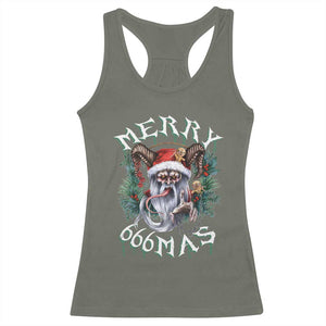 Anti Christmas Racerback Tank Top Merry 666Mas Satan Creepy Christmas TS09 Military Green Print Your Wear