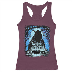 Dark Gothic Christmas Krampus Racerback Tank Top TS09 Maroon Print Your Wear