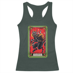 Christmas Krampus Racerback Tank Top American Traditional Tarot Card TS09 Dark Forest Green Print Your Wear