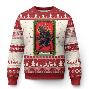 Xmas Krampus Ugly Christmas Sweater American Traditional Tarot Card TS09 Red Print Your Wear