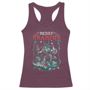 Horror Christmas Merry Krampus Racerback Tank Top TS09 Maroon Print Your Wear