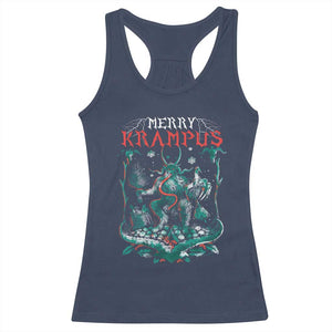 Horror Christmas Merry Krampus Racerback Tank Top TS09 Navy Print Your Wear
