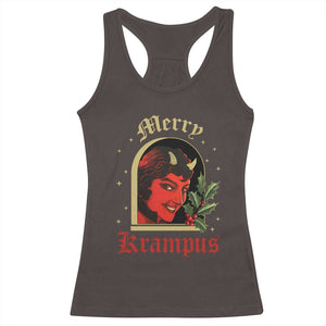 Horror Christmas Female Krampus Racerback Tank Top TS09 Dark Chocolate Print Your Wear