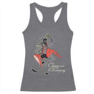 Funny Christmas Gruss Vom Krampus Racerback Tank Top TS09 Charcoal Print Your Wear