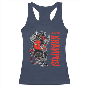 Horror Christmas Gruss Vom Krampus Racerback Tank Top TS09 Navy Print Your Wear