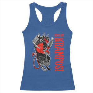 Horror Christmas Gruss Vom Krampus Racerback Tank Top TS09 Royal Blue Print Your Wear