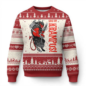 Horror Xmas Gruss Vom Krampus Ugly Christmas Sweater TS09 Red Print Your Wear