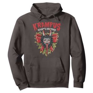 Christmas Krampus Hoodie Season Greeting Coquette Bow Krampus TS09 Dark Chocolate Print Your Wear