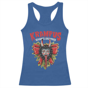 Christmas Krampus Racerback Tank Top Season Greeting Coquette Bow Krampus TS09 Royal Blue Print Your Wear